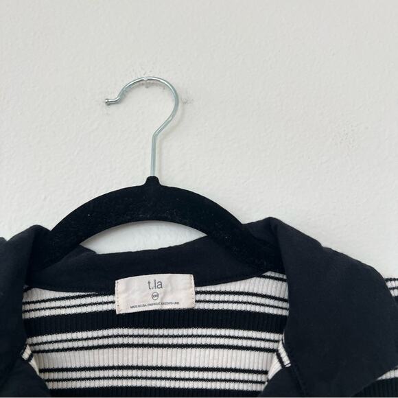 Anthropologie T.La Short-Sleeve Striped Polo Tee - Picture 6 of 8